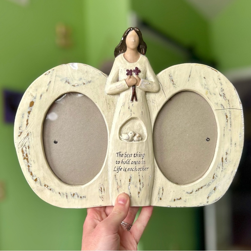 VTG Angel Faith Based Doves Family Love Picture Frame Display Decor Art